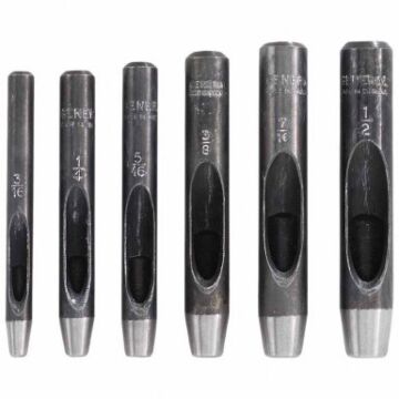 General Tools Round Forged Alloy Steel 6 Hollow Punch Set