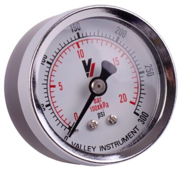 Valley Industries 2 in 0 - 300 psi 1/4 in MNPT Dual Scale Pressure Gauge