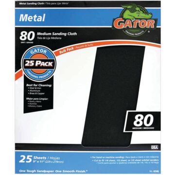Gator 9" W. x 11" L. 80 Grit Emery Cloth