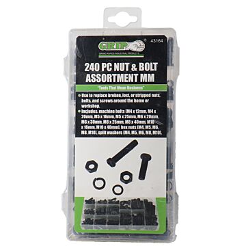 GRIP MM Nut & Bolt Assortment 240pc