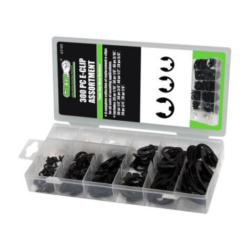 GRIP Carbon Spring Steel 300-Piece E-Clip Assortment