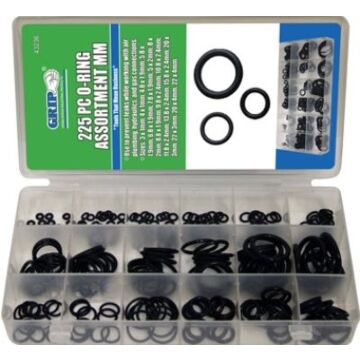GRIP 225-Piece Metric Standard O-Ring Assortment