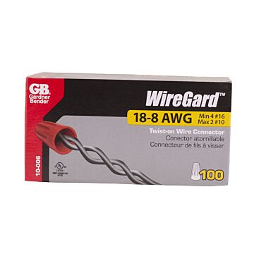 Gardner Bender WireGard High Performance Twist-on Wire Connector, Red #18-#10 AWG (5 mm²); 100/Crtn