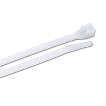 Gardner Bender DoubleLock Nylon 6/6 Cable Tie, 8" Length, 2" Max Bundle Dia, Natural, 75lb Tensile Strength, (20/Bag)