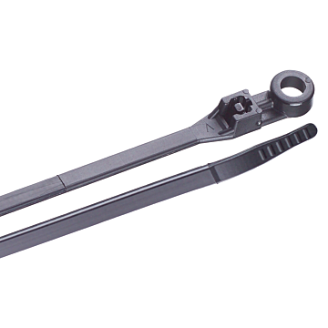 Gardner Bender 8" 50lb Black Cable Tie with Mounting Hole, 15pk
