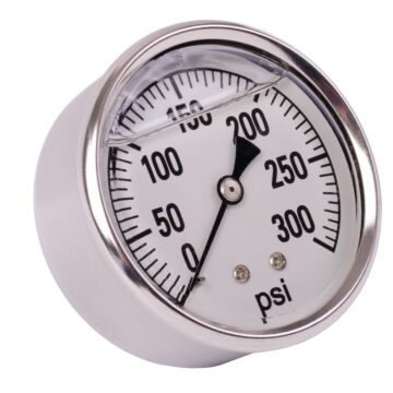 Valley Industries 2-1/2 in 0 - 300 psi 1/4 in MNPT Single Scale Pressure Gauge