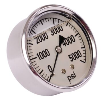 Valley Industries 2-1/2 in 0 - 5000 psi 1/4 in MNPT Single Scale Pressure Gauge