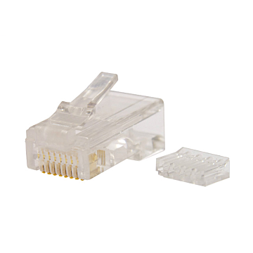 Gardner Bender 8 TelCom RJ-45 Cat 6 Modular Plugs, 8-Position, 8-Contact, Rounded Cable, Solid Wire