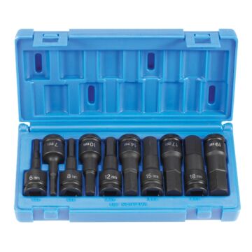 Grey Pneumatic Impact Ready 1/2 in Drive Standard 6 point Socket Set