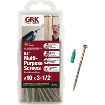 GRK Fasteners #10 x 3-1/2" T-25 Star Drive, Multi-Purpose Screw, Climatek Coating (Bulk Box 50 pc)