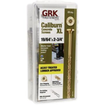 GRK Fasteners GRK 19/64 In. x 2-3/4 In. Star-Drive Caliburn XL Concrete Screws (25 Ct.)