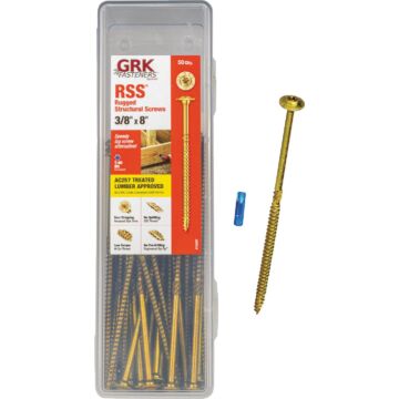 GRK Fasteners 3/8" x 8" T-40 Star Head, Structural Lag Screw, Climatek Coating (Bulk Box 50 pc)