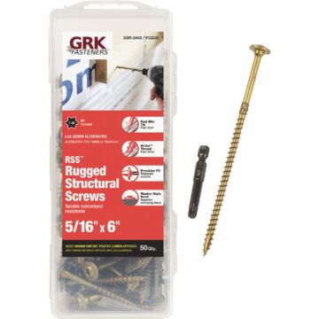 GRK Fasteners 5/16" x 6" T-30 Star Head, Structural Lag Screw, Climatek Coating (Bulk Box 50 pc)