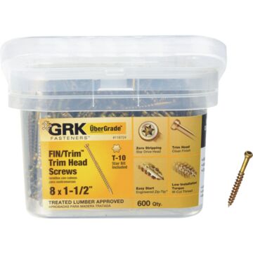 GRK Fasteners GRK #8 x 1-1/2 In. Star Drive Steel Trim Screw (600 Ct.)