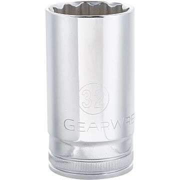 GearWrench 1/2" Drive 12 Point Deep Metric Socket 32mm