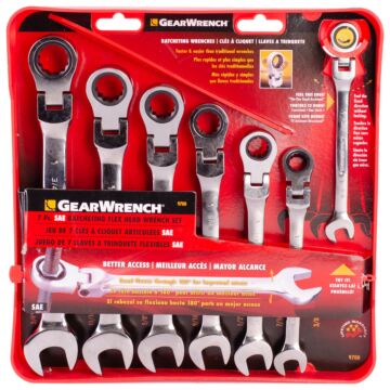 GearWrench 7 Pc. Flex Combination Ratcheting Wrench Set SAE