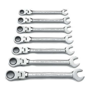 GearWrench 7 Pc. Flex Combination Ratcheting Wrench Set Metric