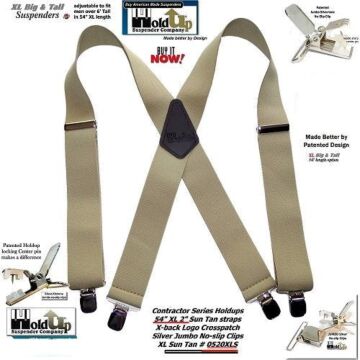HoldUp® 0520XS 48 in L 2 in X-Back Extra Long Sun Tan Suspender