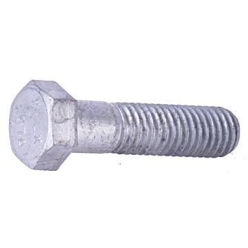 1/2"-13 x 2" Hex Head Bolt, Coarse Thread, Galvanized 