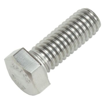 1/4"-20 x 1" Hex Head Bolt, Coarse Thread, Stainless Steel 
