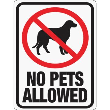 HY-KO Hy-Ko Plastic Sign, No Pets Allowed