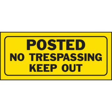 HY-KO Hy-Ko Plastic Sign, Posted No Trespassing Keep Out