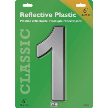 HY-KO Hy-Ko 6 In. Reflective Plastic Number 1