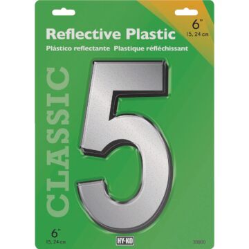 HY-KO Hy-Ko 6 In. Reflective Plastic Number 5