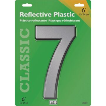 HY-KO Hy-Ko 6 In. Reflective Plastic Number 7