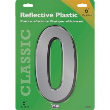 HY-KO Hy-Ko 6 In. Reflective Plastic Number 0