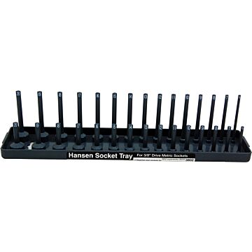 Hansen Global ABS Plastic Gray Fits Most US and Foreign Made Sockets 2-Row Metric Socket Tray