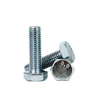 4 mm - 0.70 x 50 mm Hex Head Bolt, Coarse Thread, Zinc 