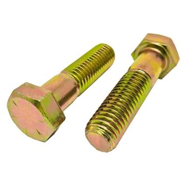 Hex Cap Screw, Grade 8, Fine Thread, 1/2-20, 6" Length, Zinc-Yellow Bake, Imported