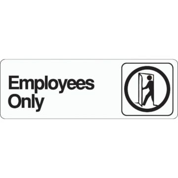 HY-KO Hy-Ko Deco Series Plastic Sign, Employees Only