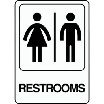 HY-KO Hy-Ko Deco Series Heavy-Duty Plastic Sign, Restrooms