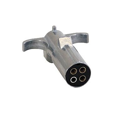 Buyers Die-Cast Zinc Plated Round 4-Way Trailer Side Trailer Connector