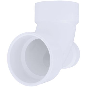 Charlotte Pipe 3 In. x 3 In. x 2 In. Schedule 40 90 Deg. Lowheel Inlet DWV PVC Elbow (1/4 Bend)