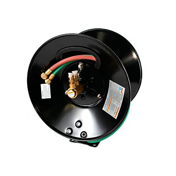 Weldcote Twin Welding Hose Reel- W/50' Of 1/4" Grade T Twin Hose Retractable