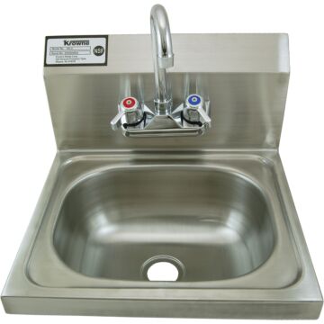 Krowne 16 in W x 15 in D x 14 in H Wall SS Hand Sink