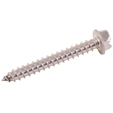 Star Stainless #14 2 in Indented Hex Washer Head Slotted Sheet Metal Screw