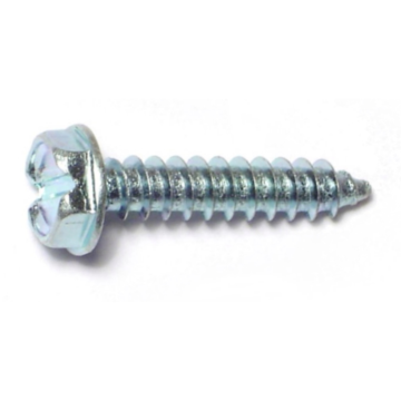 #7 x 3/4" Slotted Hex Washer Head, Sheet Metal Screw, Zinc 