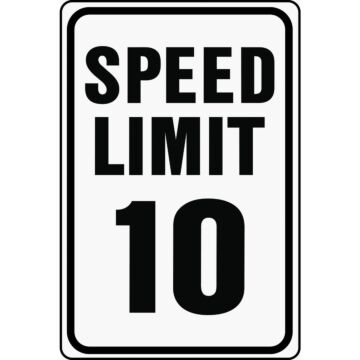 HY-KO Hy-Ko Heavy-Duty Aluminum Sign, Speed Limit 10