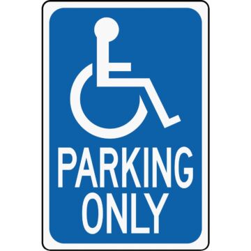 HY-KO Hy-Ko Heavy-Duty Aluminum Sign, Handicap Parking Only