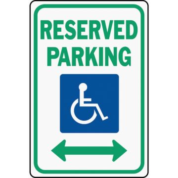 HY-KO Hy-Ko Heavy-Duty Aluminum Sign, Reserved Parking Handicap
