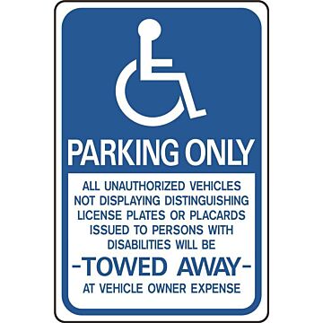 HY-KO Aluminum Pole 18 in Handicapped Parking Only Sign