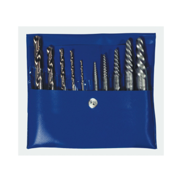 Irwin IRWIN 10 Piece Set Spiral Flute Screw Extractors With Jobber Length Cobalt Alloy Steel Drill Bits
