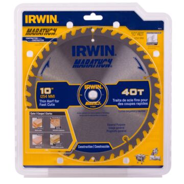 Irwin 40T Marathon Table & Miter Saw Blade - 10 in.