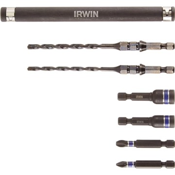 Irwin Impact Tapcon Installation Drill / Drive Sets, IMPACT TAPCON DRILL-DRIVE 7PC SET CLAM