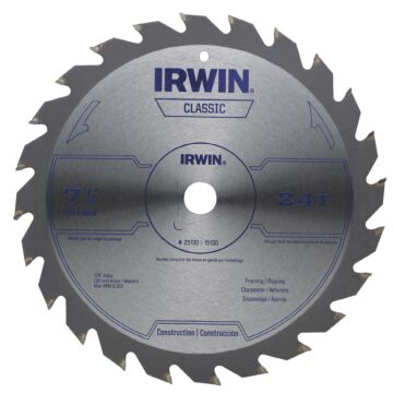 Irwin 24T Classic Series Steel Corded Circular Saw Blade - 7-1/4 in.