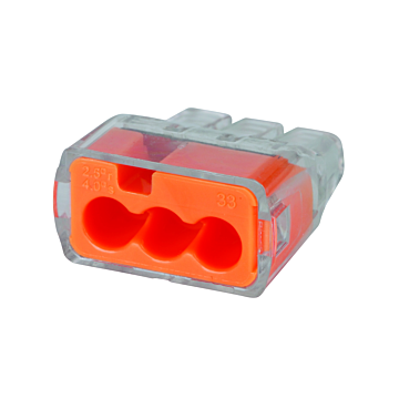 Ideal Industries In-Sure® Push-In Wire Connector, Model 33 3-Port Orange, Jar of 250